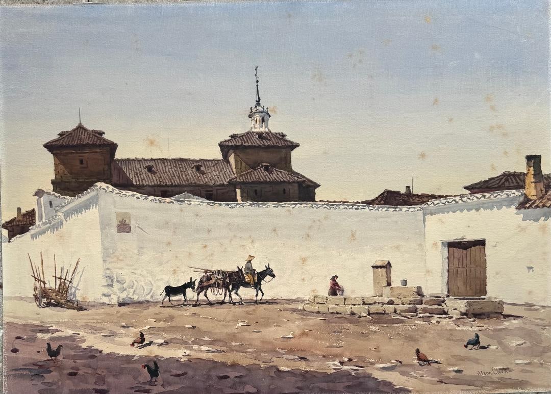 Alson Skinner Clark (Attributed) Watercolor on Paper Art: 21" x 29" (1 of 2)