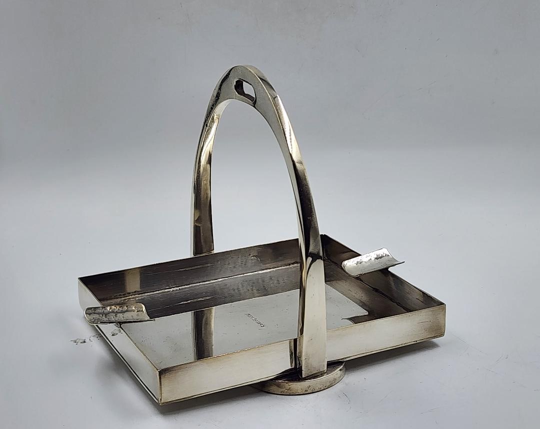 Hermes Paris Art Deco Silverplated Ashtray H: 5" x W: 6" x D: 6" France (1 of 4)