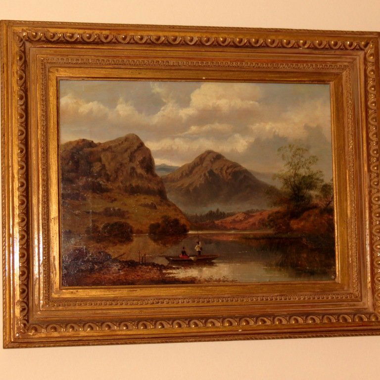 Oil on Canvas, James Burrell Smith 1822-1897: 12 3/4" x 17 3/4" .Signed lower right, B.Smith, Thirsk 1858. Est. Shipping = $ to U.S