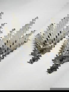 Baccarat Crystal Pair of Magnificent Sconces 16.8" x 11" x 8" France: Shipping In - House available. Baccarat Crystal is a French manufacturer of fine crystal located in Baccarat, France. The company owns two museums: the Musee Baccarat in Baccarat, Meurthe-et-Moselle a