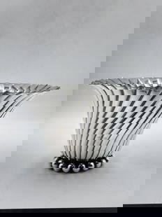 Josef Hoffmann Sterling Silver Art Deco Centerpiece H: 4.5" D: 6.5": Shipping In - House available - Josef Hoffmann 1870 - 1956 was an Austrian architect and designer. He was among the founders of Vienna Secession and co-establisher of the Wiener Werkstatte. His most f