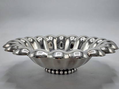 Josef Hoffmann Sterling Silver Art Deco Centerpiece H: 5" D: 6": Shipping In - House available - Josef Hoffmann 1870 - 1956 was an Austrian architect and designer. He was among the founders of Vienna Secession and co-establisher of the Wiener Werkstatte. His most f