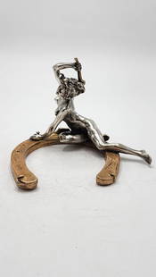 Georges Recipon Bronze "Le porte-bonheur" 6.5" x 6" x 5.8" France: Shipping In - House available - Georges Recipon (France, 1860 - 1920 Le porte-bonheur ou la chance Bronze 6-1/2 x 6 x 5.8 inches