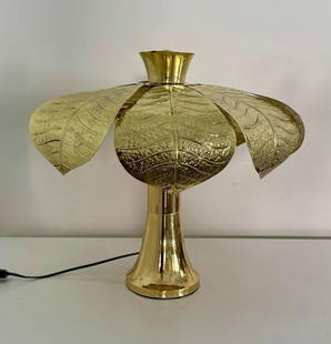 Lamp by Carlo Giorgi for Bottega Gadda, H: 19" D: 21": Shipping In - House available - Table Lamp and hammered "Ippocastano" (Horse Chestnut) large brass table lamp by Carlo Giorgi for Bottega Gadda, Milano, Italy 1970 We Sold the Pair of this lamp in Aug