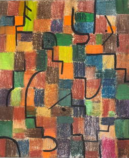 Alice Rahon (Attributed) Mixed Media on Paper Art: 24" x 20": No COA - Shipping In - House available - Alice Phillipot was a French-born Mexican poet and artist whose work contributed to the beginning of abstract expression in Mexico. She began as a surrealist p