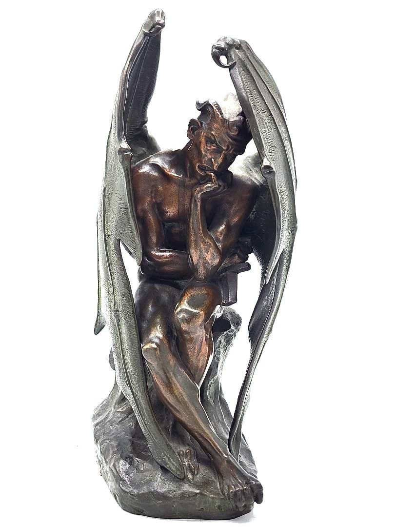 Jean-Jacques Feuchere, Bronze Satan - H: 14" W: 7.3" D: 6" France (1 of 12)