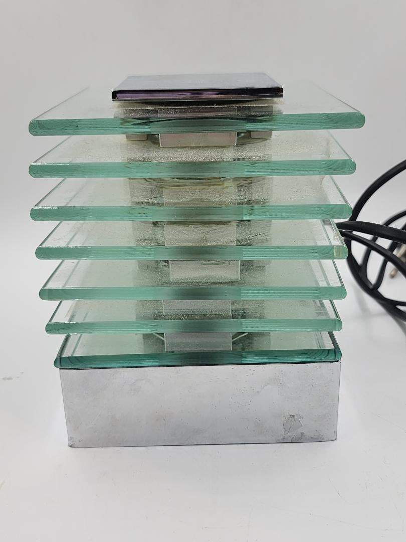 Maison Desny Art Deco Glass & Metal Lamp 5" x 4" x 4" (1 of 3)