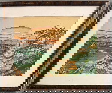 James Dickson Innes (Attributed) Watercolor & Ink on Paper Art: 10" x 14": Shipping in - House available. No COA. Frame: 15" x 18" James Dickson Innes (1887-1914) British.