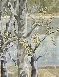 Fairfield Porter (Attributed) Oil on Canvas  Art: 26" x 20" Fr: 30" x 24" No COA: Shipping In - House available. Fairfield Porter (June 10, 1907. September 18, 1975) was an American painter and art critic.He was the fourth of five children of James Porter, an architect, and Ruth Fu