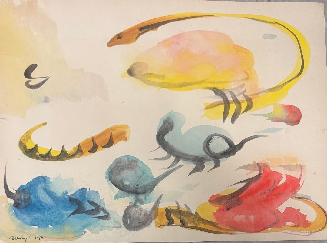 Abidin Elderoglu (Attributed) Watercolor on Paper Art: 12" x 15" No COA (1 of 3)