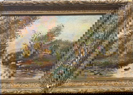 Eugene Edward Speicher Oil on Canvas Art: 9" x 13.5" No COA: Shipping In - House available - Eugene Speicher was an American portrait, landscape, and figurative painter. He was one of the foremost realists of his generation who closely upheld the mantle of his
