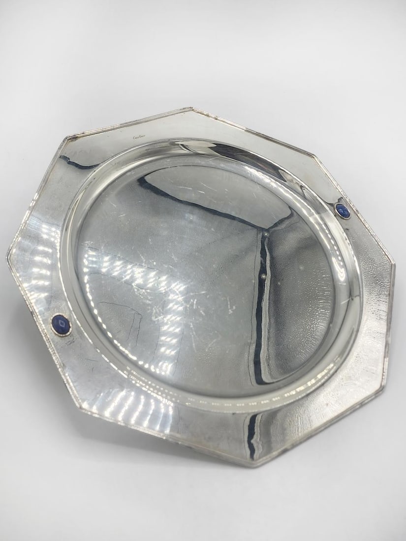 Cartier Art Deco Silverplated Large Tray Diam: 15" France (1 of 5)