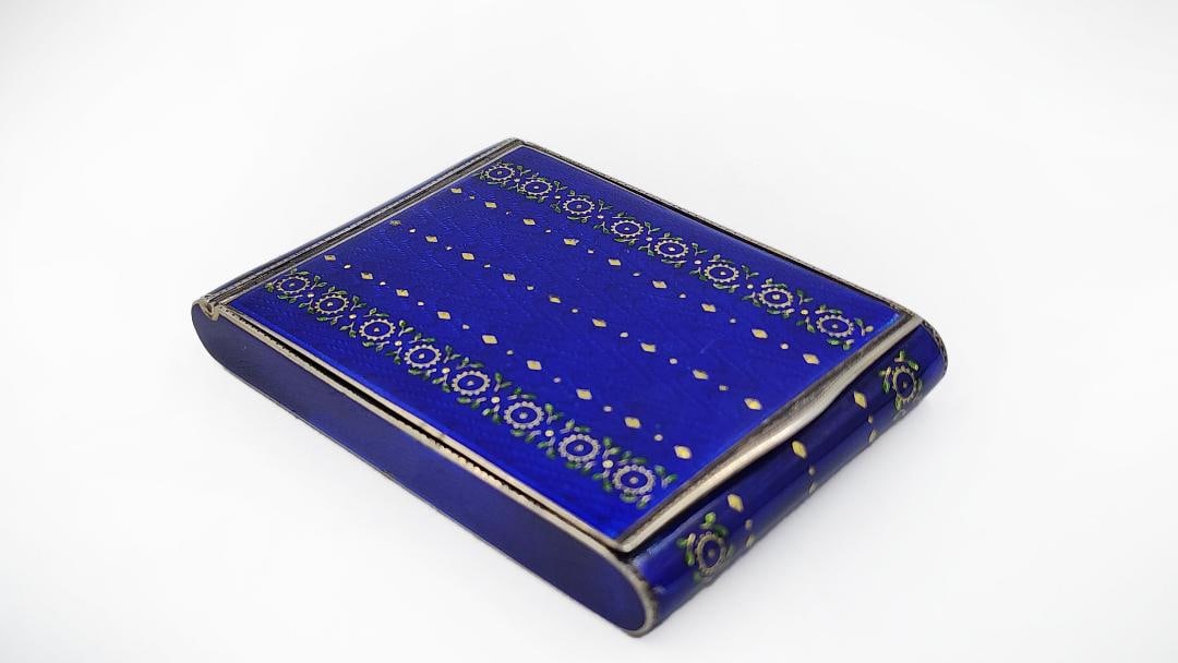 Sterling Silver and Enamel Box  0.5" x 3.7" x 2" (1 of 5)