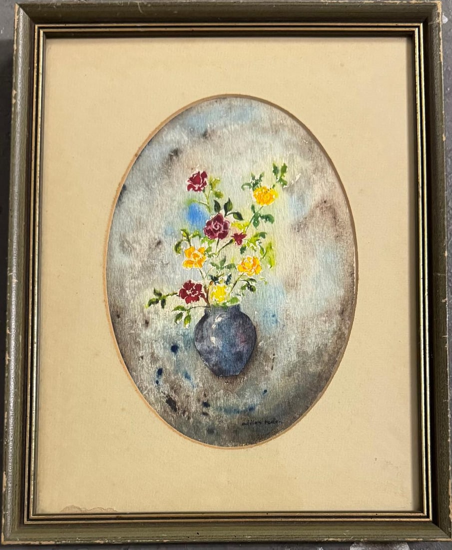 Odilon Redon (Attributed) Watercolor on Paper Art: 10" x 7": Shipping in - House available. No COA Frame 15" x 12" Odilon Redon was a French Symbolist draftsman, printmaker, and painter. Early in his career, both before and after fighting in the Franco-Prussian