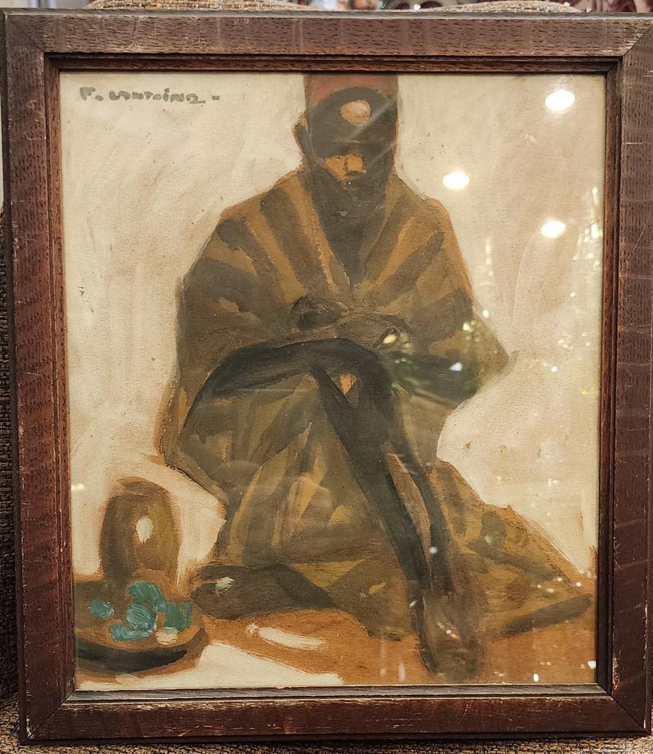 Fernand Lantoine (Attributed) Orientalist Oil on Paper Art: 13." x 12" Fr: 17" x 15": Shipping in - House available No COA - Fernand Lantoine (Maretz, 1876-1955) is a French painter and a cartoonist