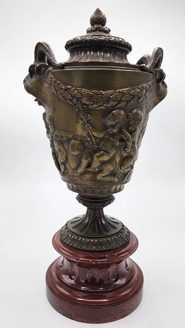 Claude Michel Clodion Bronze Urn H: 18" W: 8" France: Shipping in - House available