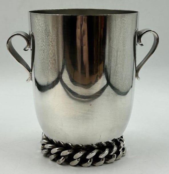 Jean Despres Art Deco Silverplated Vase H: 5" W: 4"  France (1 of 4)