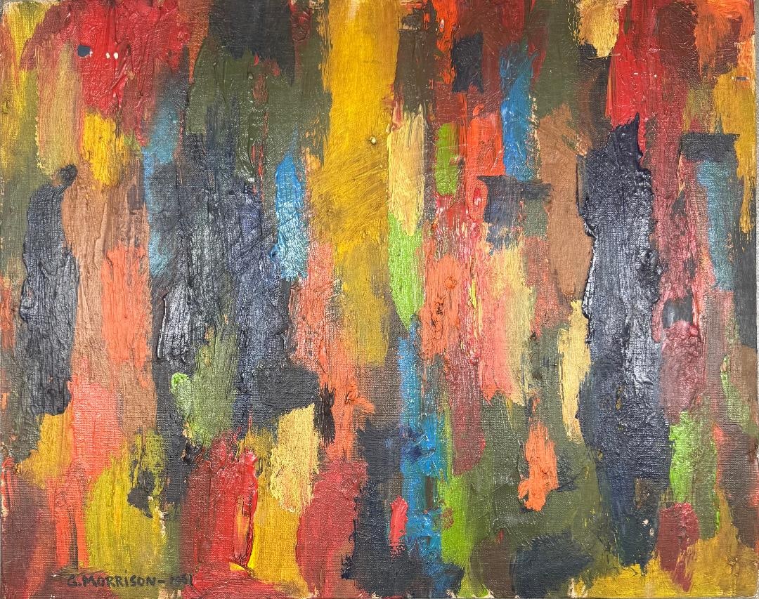 George Morrison (Attributed) Oil on Canvas over Panel Art: 16" x 20" Unframed (1 of 3)