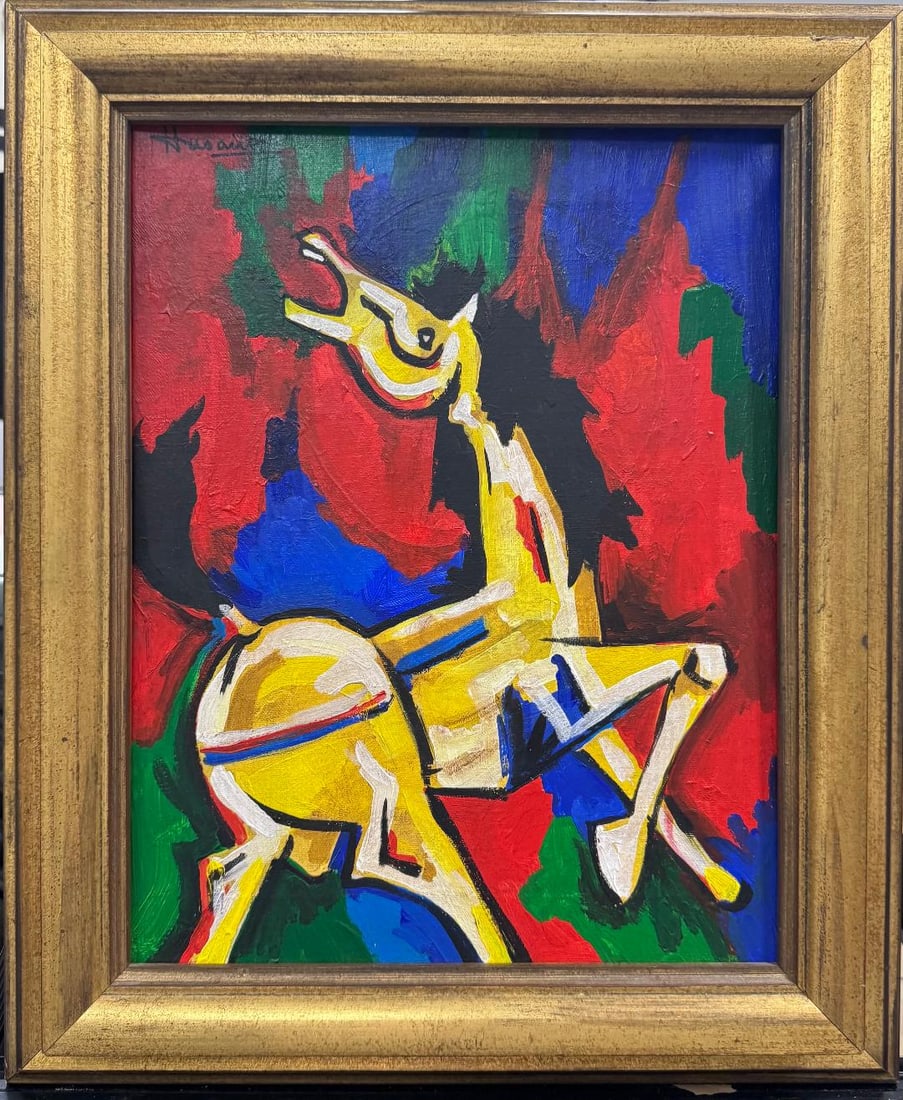 Maqbool Fida Husain (Attributed)  Oil on Canvas Art: 16" x 12" (1 of 5)