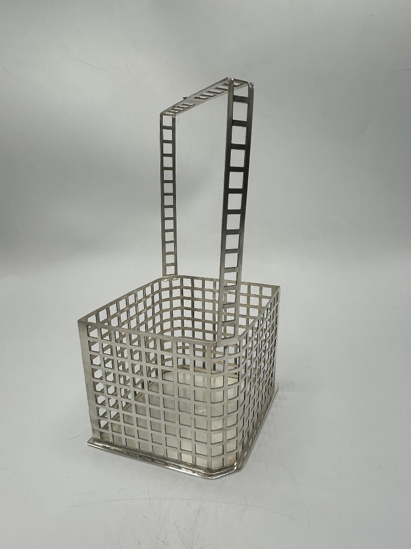Josef Hoffmann Art Deco Silverplated Basket H: 10" W: 7" D: 5"  Austria (1 of 5)