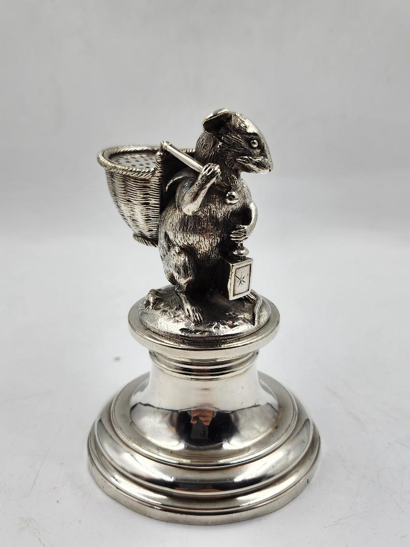 Old Toothpick Holder in the Shape of Mouse H: 5" W: 3.3": Shipping In - House available