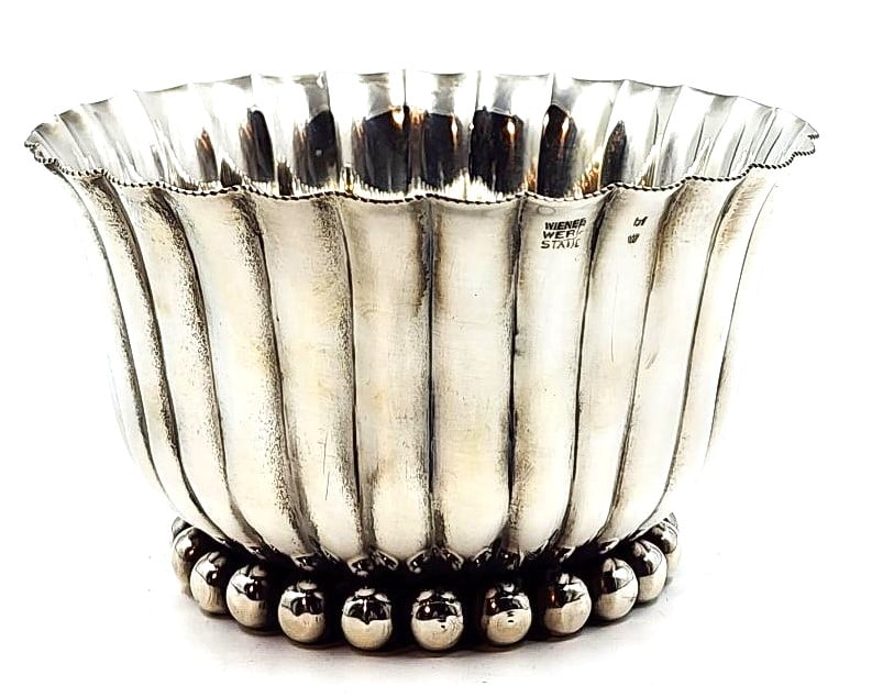 Josef Hoffmann Silverplated Art Deco Centerpiece 3.2" x 5": Shipping In - House available - The Wiener Werkstatte (engl. Vienna Workshop), established in 1903 by Koloman Moser and Josef Hoffmann, was a production community of visual artists in Vienna, Austria