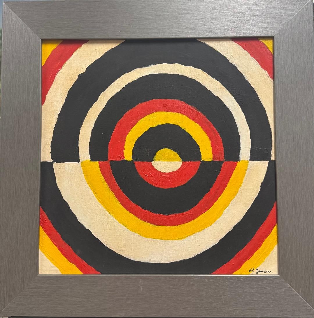 Alfred Julio Jensen (Attributed) Oil on Canvas Art: 18" x 18" (1 of 5)