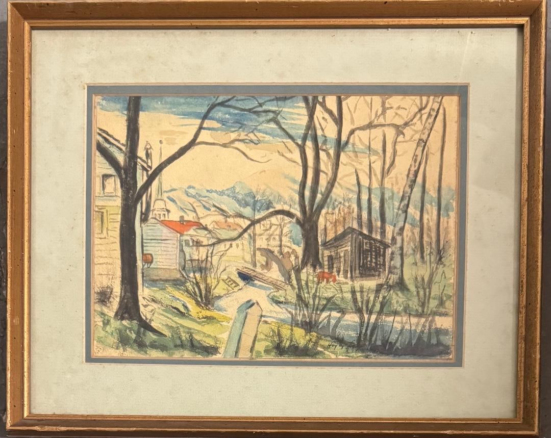 Hayley Lever (Attributed) Watercolor on Paper Art: 8.5" x 12" Frame: 15" x 19" (1 of 3)