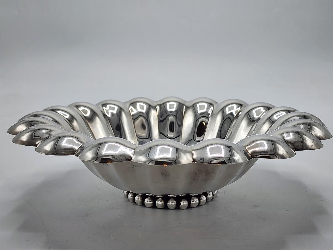 Josef Hoffmann Sterling Silver Art Deco Centerpiece H: 5" D: 6": Shipping In - House available - Josef Hoffmann 1870 - 1956 was an Austrian architect and designer. He was among the founders of Vienna Secession and co-establisher of the Wiener Werkstatte. His most f