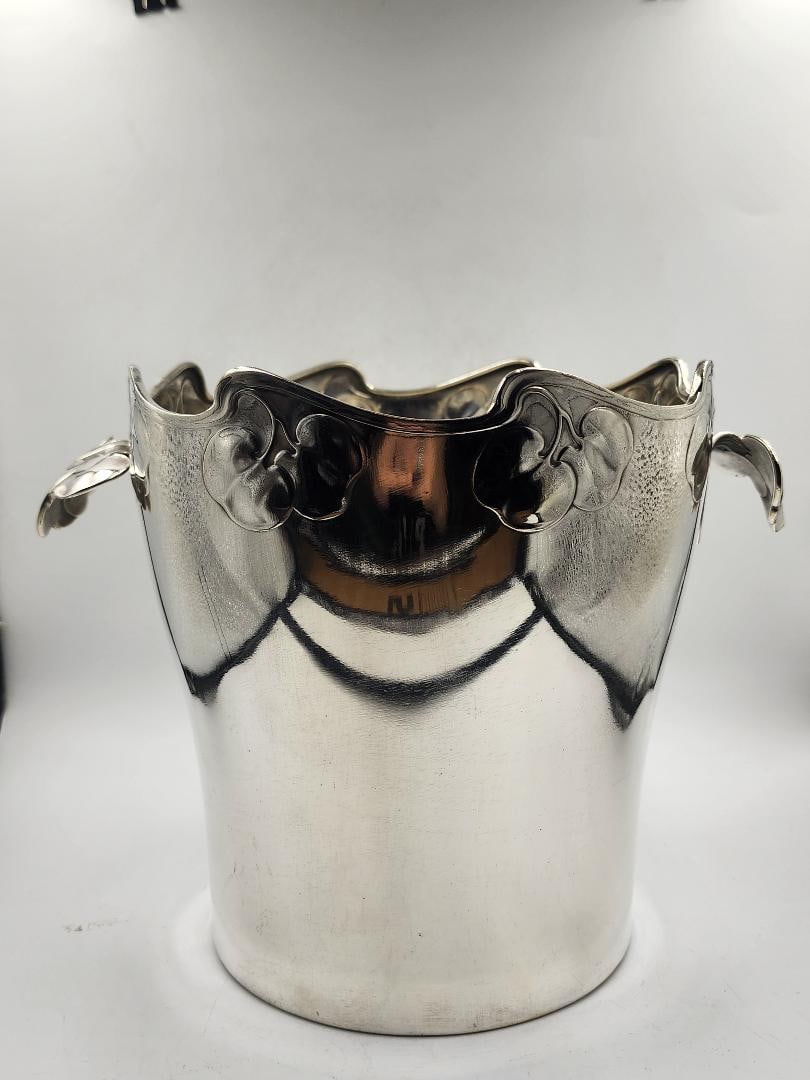 Berndorf Art Nouveau Champagne Bottle bucket H: 8" Diam: 8.2" (1 of 5)