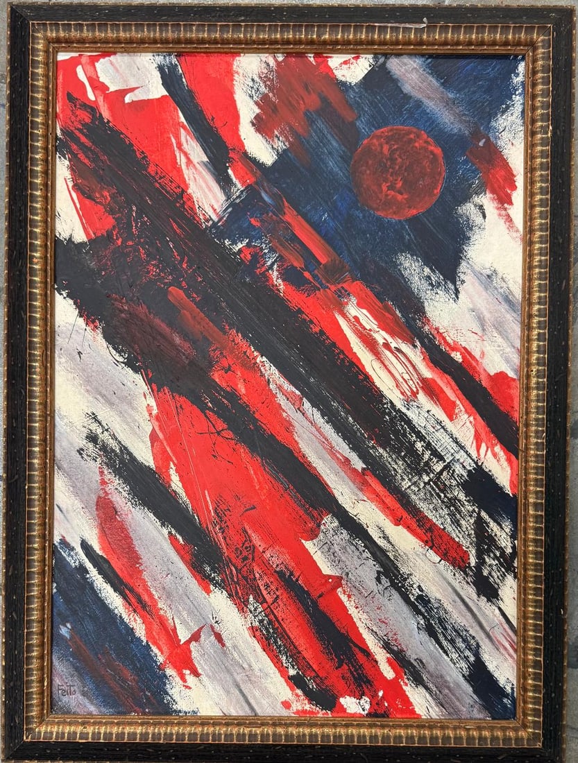 Luis Feito Lopez (Attributed) Mixed Media on Canvas Art: 24" x 17" (1 of 3)