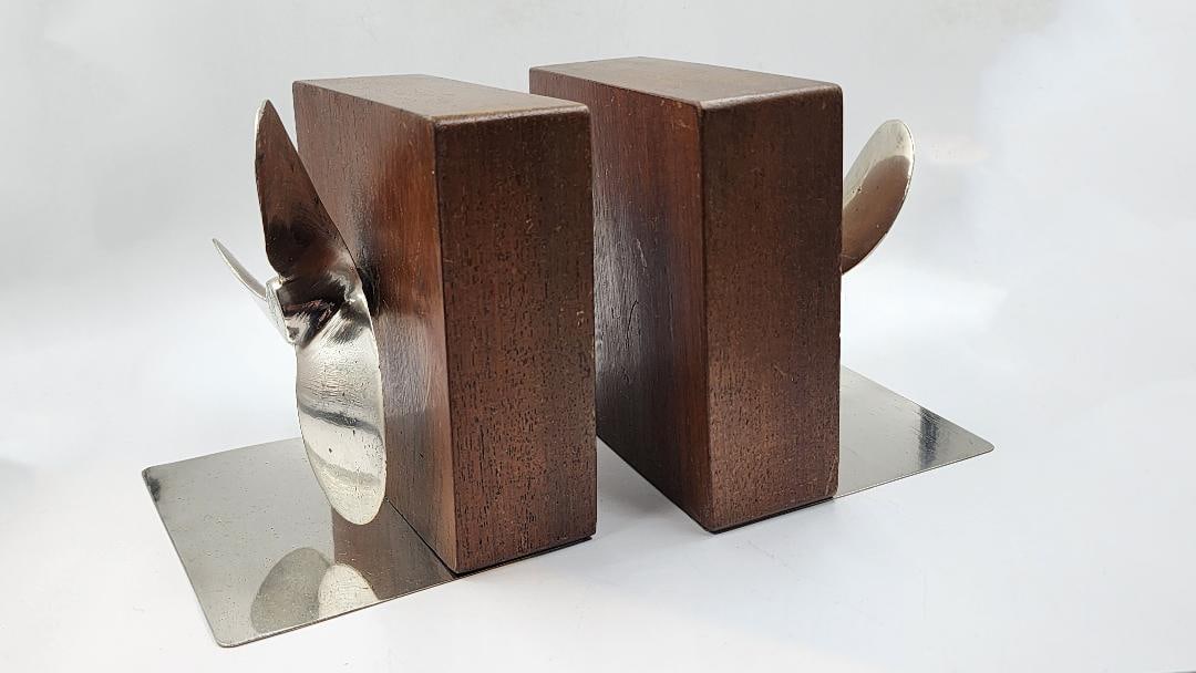 Pair of Art Deco European Bookends 5.3" x 5" x 5.3": Shipping In - House available -
