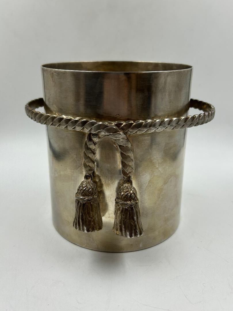 Hermes Paris -  Art Deco Silverplate Ice Bucket H: 5.5" W: 5" (1 of 3)