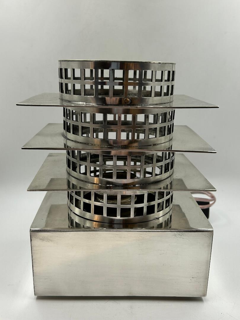 Maison Desny Art Deco Silverplated Lamp H: 8" W: 5.6" D: 4.2" France (1 of 6)