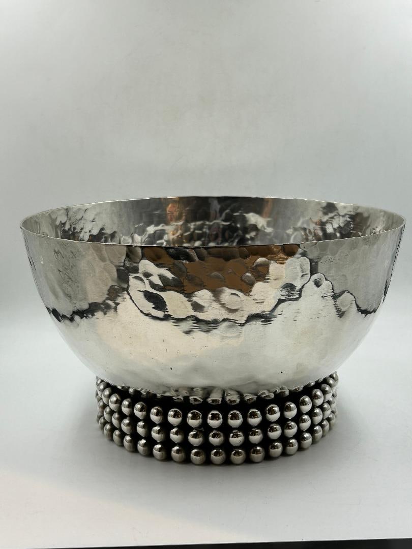 Jean Despres Silverplated Art Deco Large Centerpiece H: 5.2" D: 9"  France (1 of 3)
