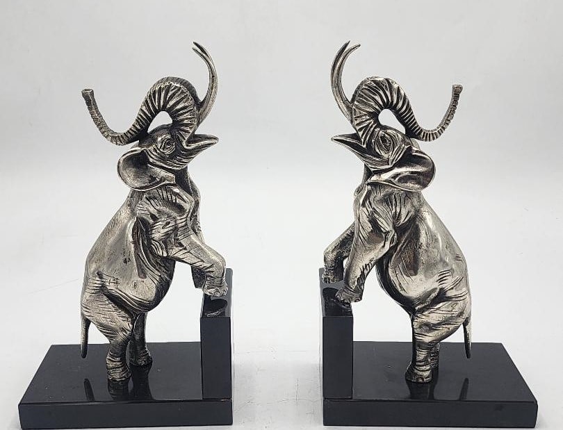 Art Deco Pair of Bookends Style Rembrandt Bugatti 10" x 6" x 3.5": Shipping In - House available -