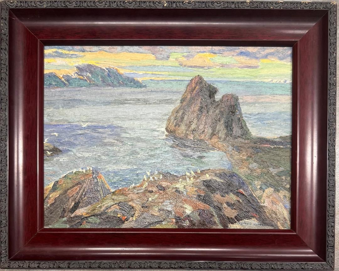 Carled Hebert Woodbury (Attributed) Oil on Panel Art : 10" x 13.8" Fr: 14" x 17" (1 of 3)