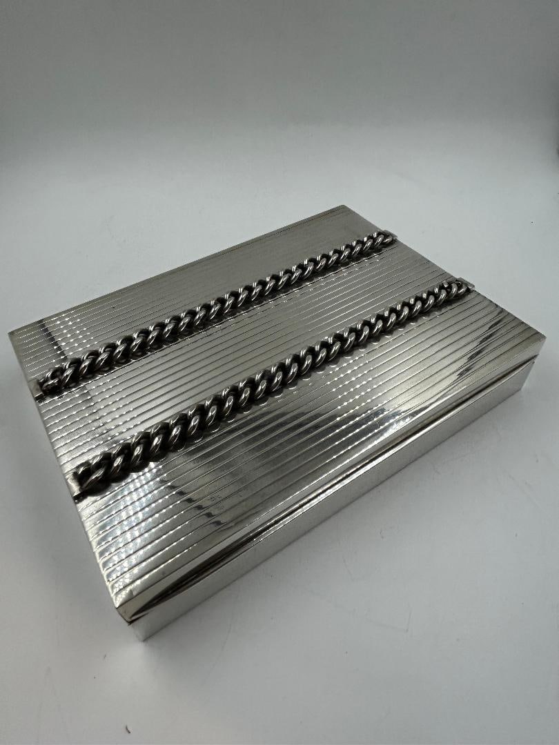 Jean Despres Silverplated Art Deco Box 1.3" x 7"x 5" France (1 of 4)