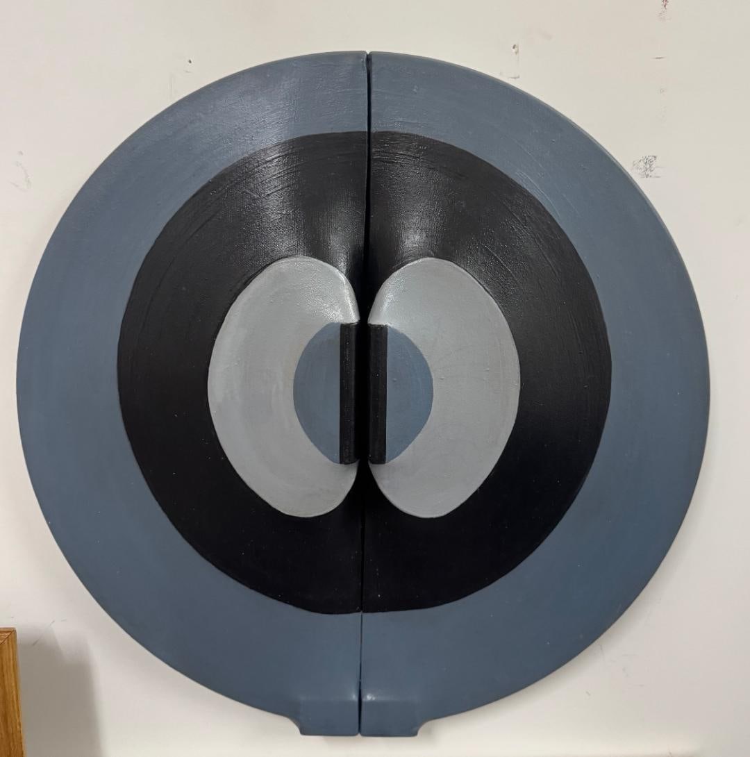 After Zilia Sanchez Oil on Canvas Art: Diam: 24": Shipping in - House Available. Zilia Sanchez Dominguez (born 1926) is a Puerto Rico-based Cuban artist from Havana. She started her career as a set designer and an abstract painter for theatre groups