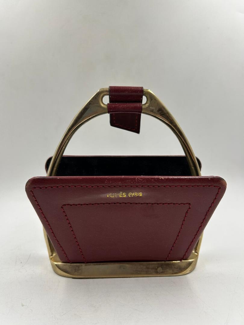 Hermes Paris Leather Desk Organizer 5.5" x 5.5" x 2" France (1 of 4)