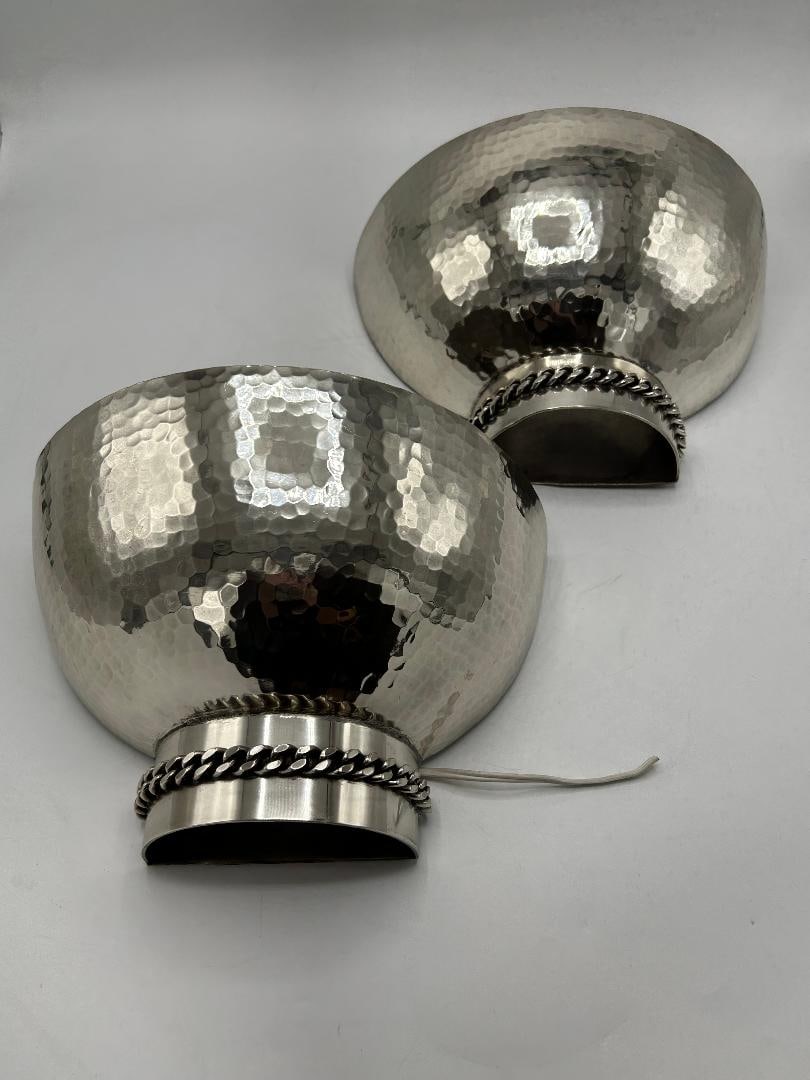 Jean Despres Art Deco Pair of Sconces H: 7.7" W: 11.6" D: 6" France (1 of 3)