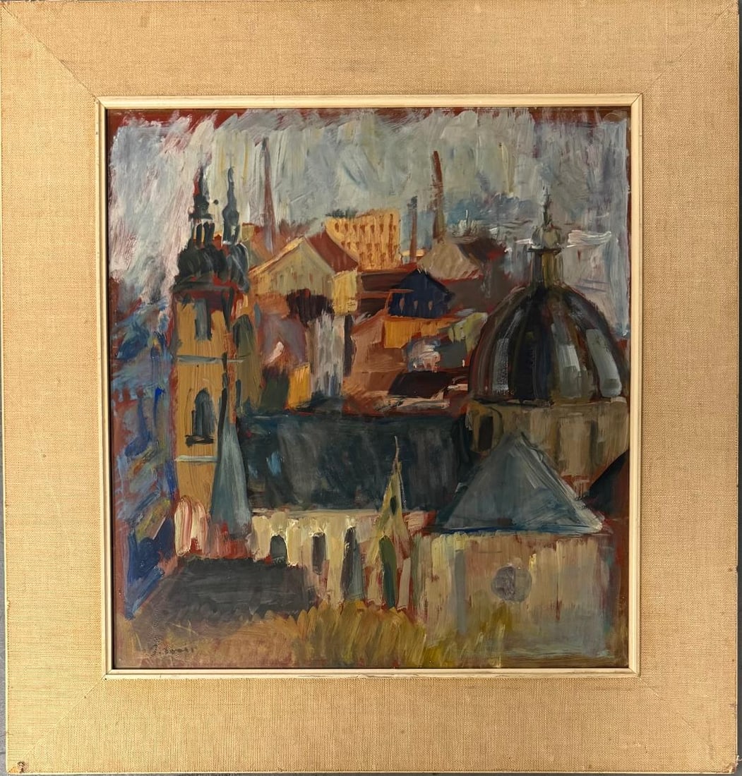 Joaquin Mir Trinxet (Attributed) Oil on Panel Art: 20" x 18" Fr: 28" x 26" (1 of 4)