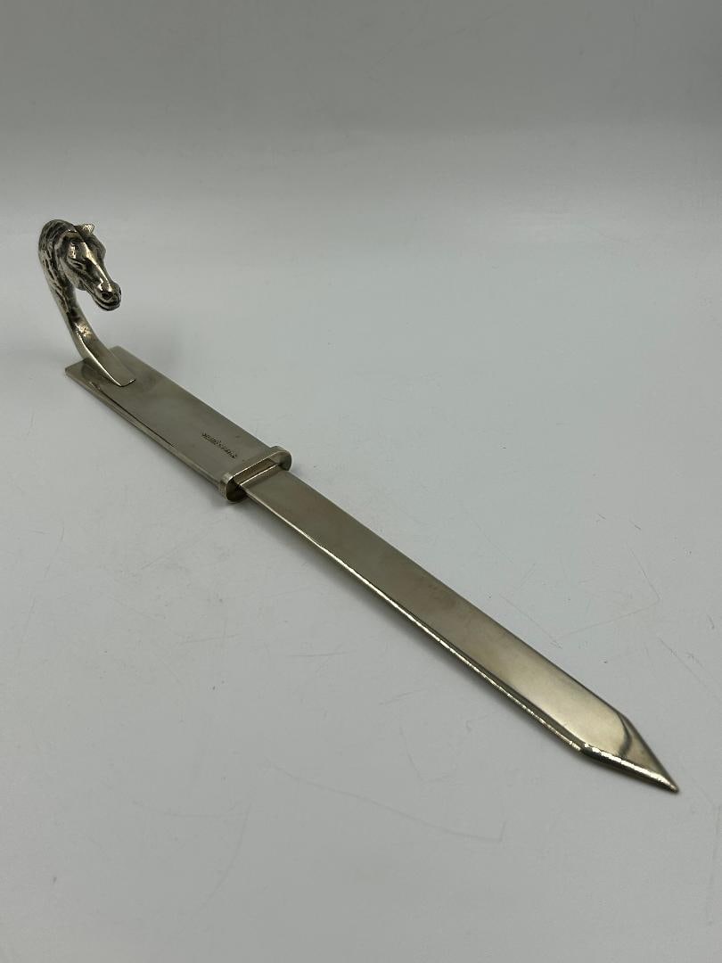 Hermes Paris Letter Opener w/ Horse Figure Long: 10" France: Shipping in - House available