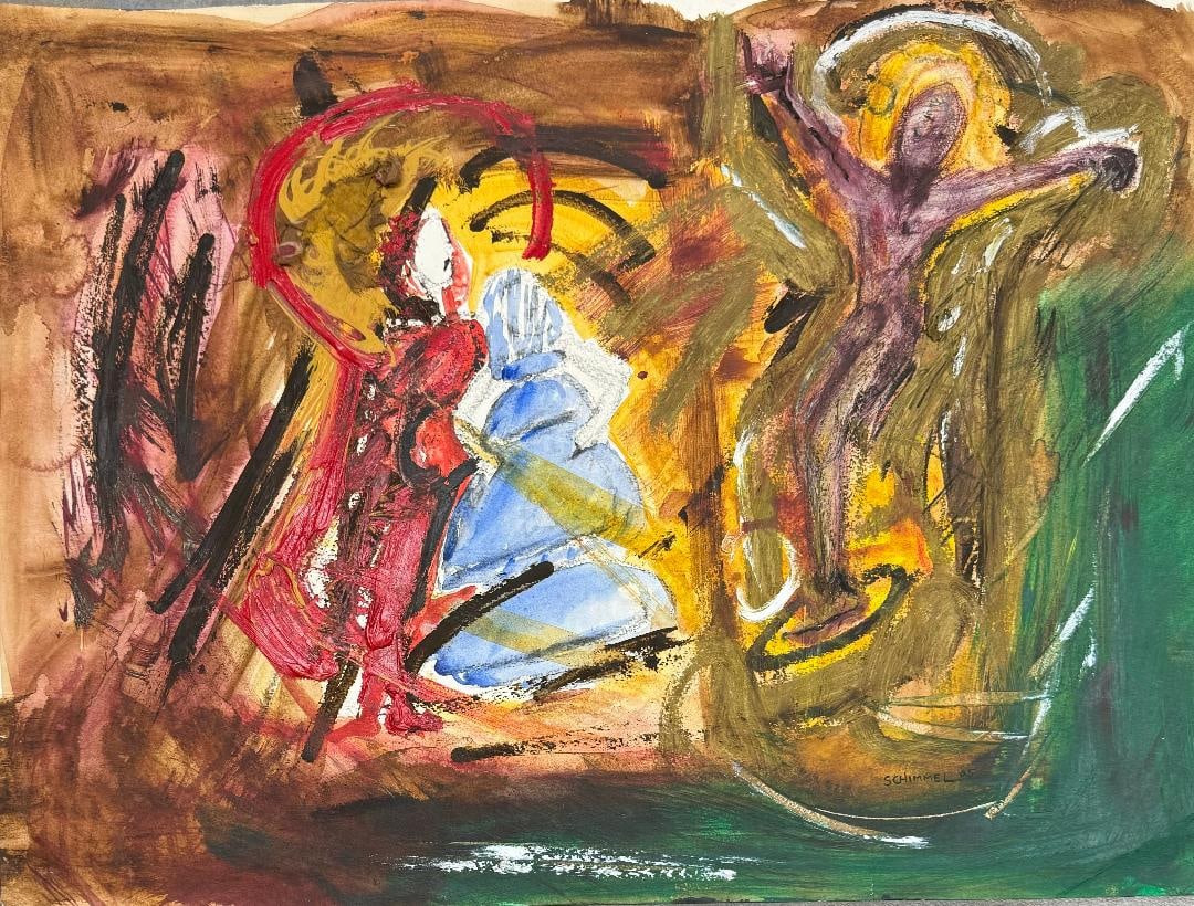 Fred Schimmel 2005 Mixed Media/ Collage on Paper 18" x 24" No COA (1 of 4)