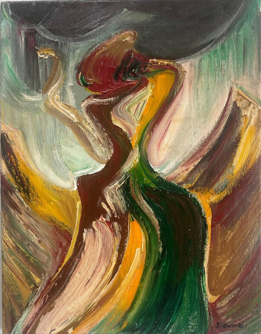 David Alfaro Siqueiros (Attributed) Acrylic on Canvas Art: 16" x 12" Unframed (1 of 6)