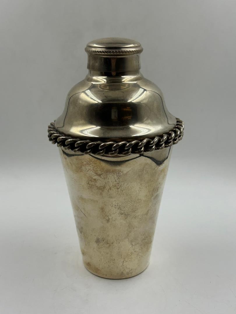 Jean Despres Silverplated Art Deco Cocktail Shaker H: 7.5" D: 4" France (1 of 4)