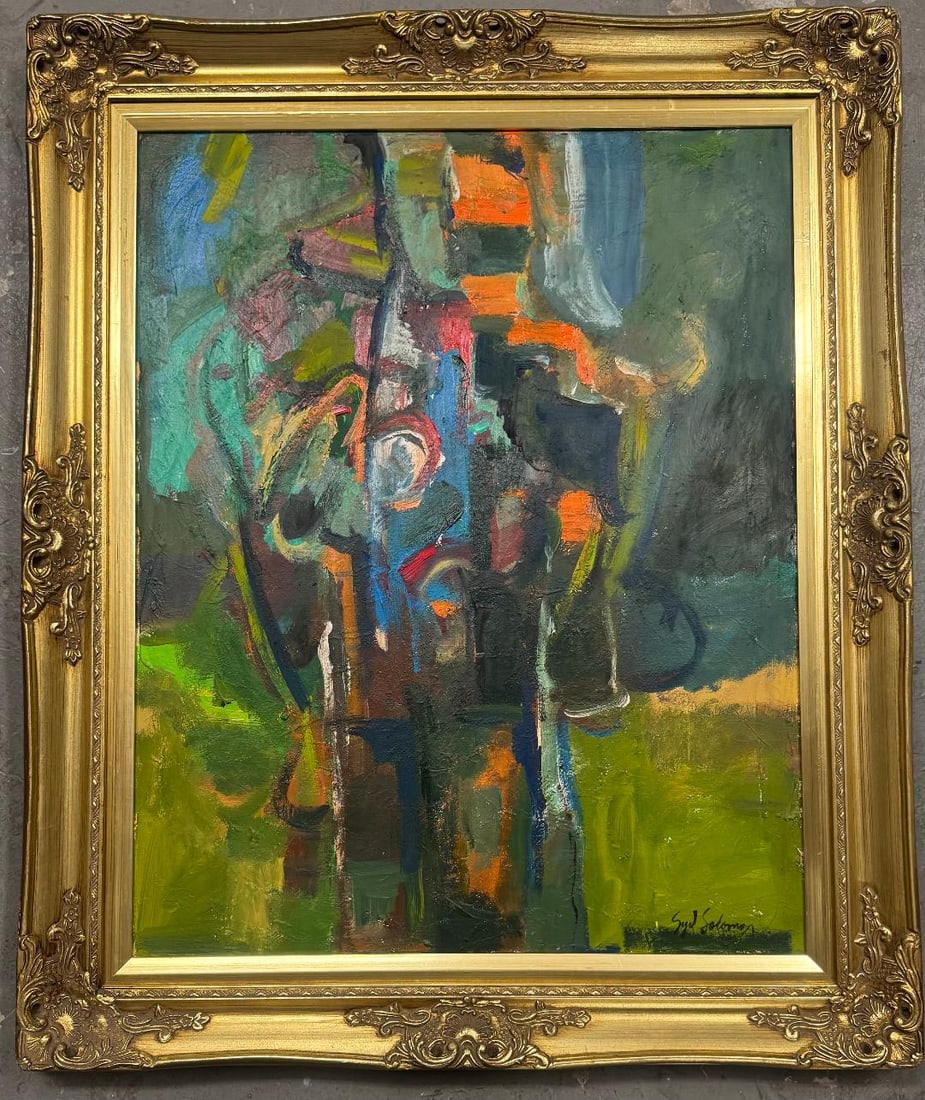 Syd Solomon (Attributed) Oil on Canvas Art: 30" x 24" Fr: 37" x 31 (1 of 5)