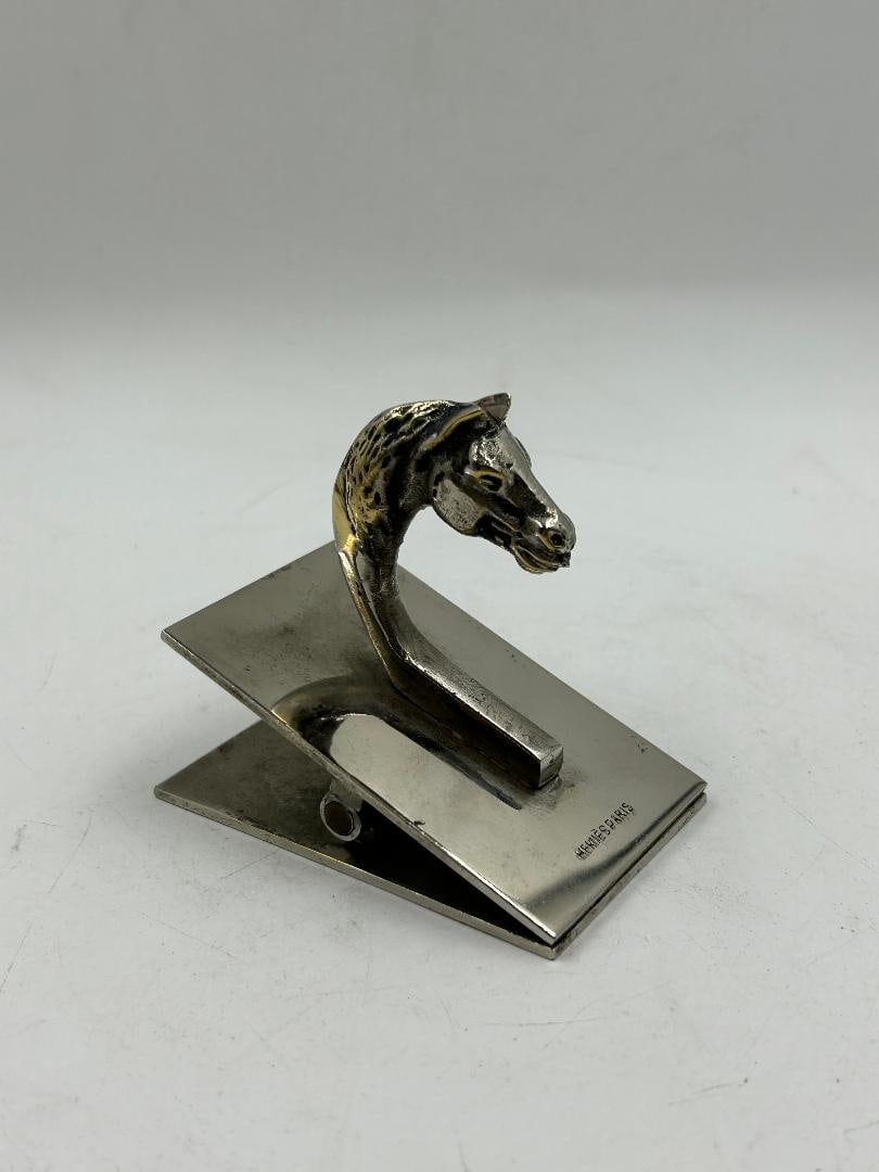 Hermes Paris Art Deco Paper Clip w/ Horse 3.4"x 3.4" x 2" France (1 of 4)