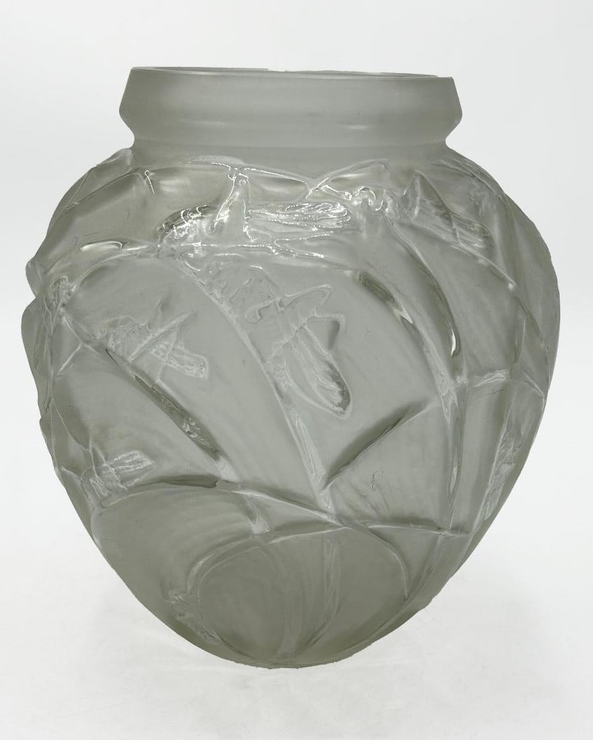 Lalique Glass Art Deco Vase - Made by Rigolleau H: 10.5" (1 of 4)