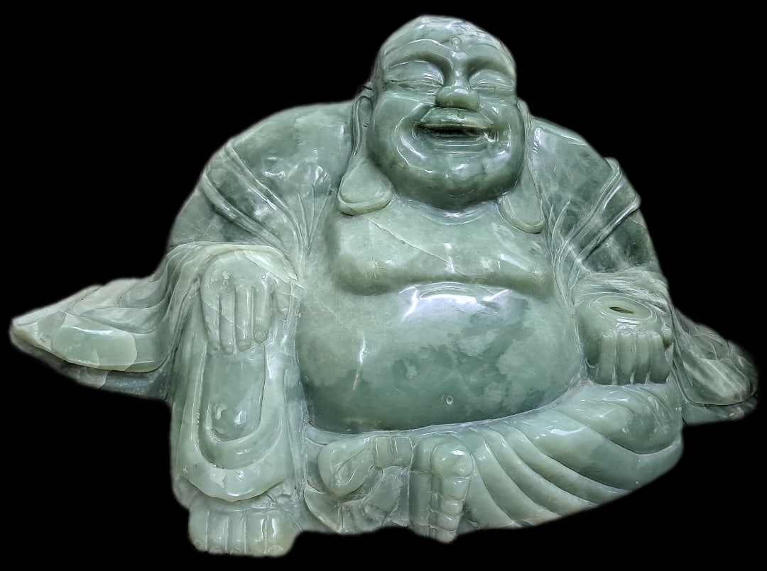 Monumental Jade Sculpture of Buddah H: 20" W: 40" D: 16" Excellent (1 of 2)